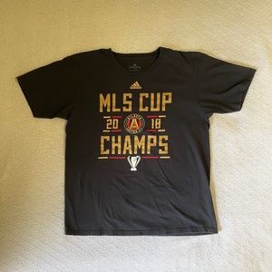 Large Adidas Atlanta United Football Club 2018 MSL Champs. Black with graphics.
